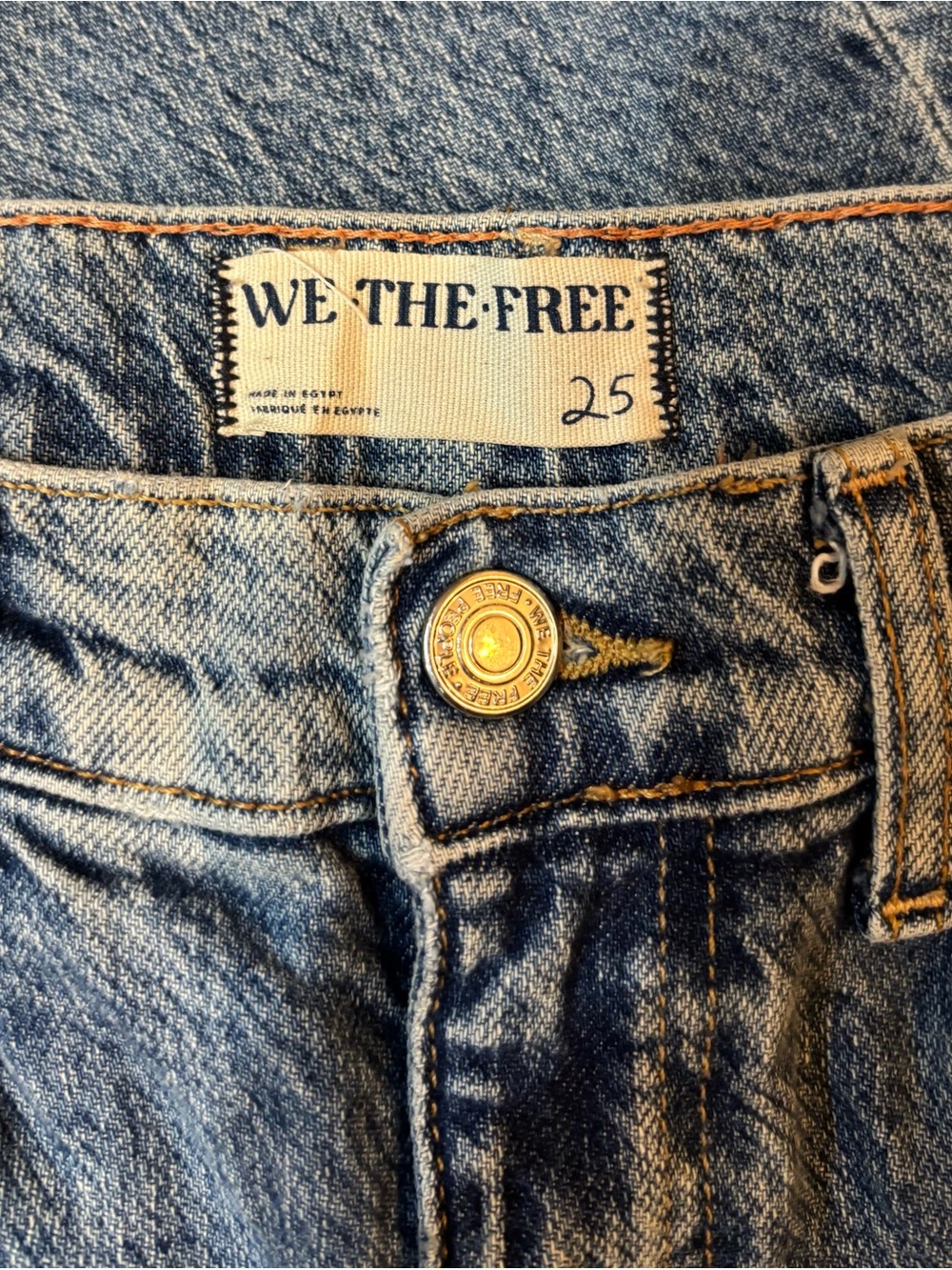 We The Free Risk Taker High Rise Straight Leg Jeans Size 25 Boho Denim - Picture 7 of 9